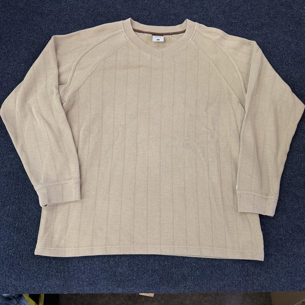 Columbia XCO Sweater Mens XL Beige V Neck Long Sleeve‎ Knit Pullover Casual